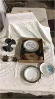 Decorative plates, bell, small register, small