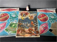 Vintage Christmas Advent Calendar, Santa & Paper