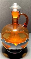 VINTAGE FARBER BROTHERS AMBER 9" DECANTER