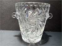 VINTAGE CRYSTAL GLASS ICE BUCKET 6X5"