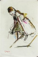 French Impressionist Mixed Media Signed Degas