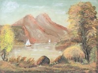 American Oil on Canvas Landscape Signed E Pothast