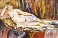 French Oil on Canvas Nude Signed Renoir