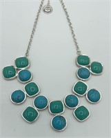 TRIFARI Faux Turquoise Bib 14” Necklace