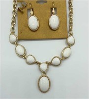 NWT MONET White Lucite Bead Necklace & Earrings