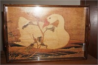 Wooden Tray with Goose