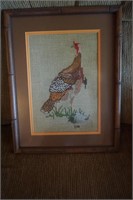 Frammed and Matted Crossstitch Turkey