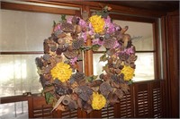 Large Floral and Pinecone Wreath