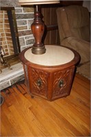Octagon Marble Top Side Tables