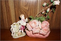 Floral Arrangement and Figurine