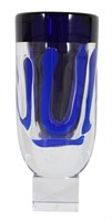 Contemporary Cobalt Blue Art Glass Vase