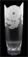 Tall Polish Frosted Floral Vase