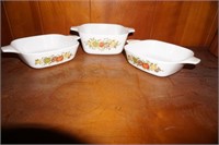 Set of Three Coringware Bakeware