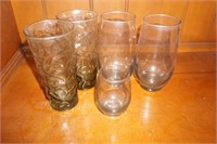 Set of Five Smokey Colored Drinking Glasses