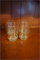 Set of Four Glass Drinking Glasses