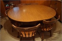 Vintage Kitchen Table with Six Chairs