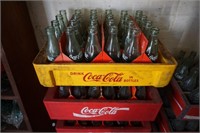 Yellow Coca Cola Bottle Holder with Glass Bottle
