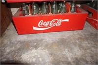 Red Coca Cola Bottle Holder with Glass Bottle