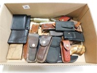 ASSORTMENT GUN GRIPS, LEATHER KNIFE