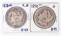 Coin (2) Morgan Carson City Dollars 1878 & 1890