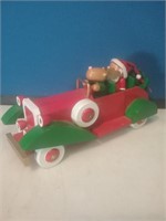 Wooden Santa in car decoration