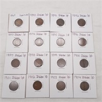 16 Indian Head Cents Incl 1863