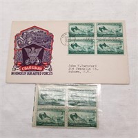 1945 US Coast Gd 1st Day Issue + Block
