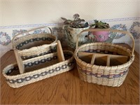 Quality wood handle baskets, wire planter w/
