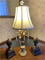 Crystal charm lamp / decorative finial set