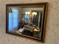 Gold & black wood framed mirror