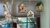 3 birds houses & bunny- inside decor