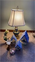 Decorative lamp & birdhouses