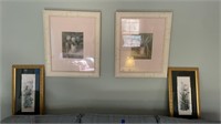 4 framed wall art pictures