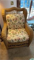 Wicker chair with cushions