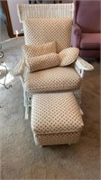 Wicker rocking chair with ottoman