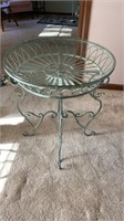 Decorative metal glass top end table