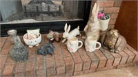 Assorted rabbit decor