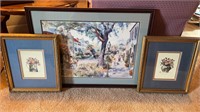 3 framed print pieces