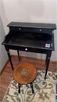 Black decorative desk with stool