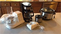 Food processor, coffee maker, 3 crock pots, hand