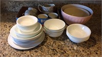 Wood & Sons china, Corelle plates & bowls, pink