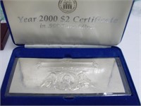 $2 Certificate .999 silver