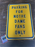Metal Notre Dame Sign 12" x 17.5"