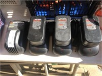 3 Black and Decker Batteries and Triple Charger