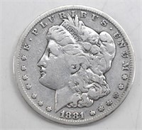 1881 S Morgan Silver Dollar VG