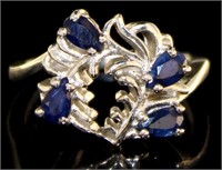 Genuine Pear Cut Sapphire Designer Ring