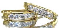 10kt Gold 1.50 ct Channel Set Diamond Earrings