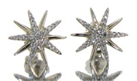 Elegant Diamond Staruburst Earrings