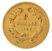 1855 Indian Princess $3.00 Gold Coin