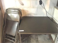 4 Folding Chairs and Card Table